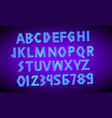 80 s blue neon retro font futuristic script vector image vector image