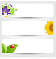 banners with flowers and ladybug vector image