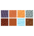 cartoon game ground texture brick surface vector image vector image