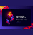 cryptocurrency mining farm vector image