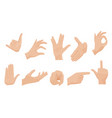 flat style set various human hands vector image vector image