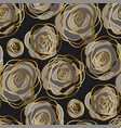 gold rose decorative flowers seamless pattern vector image vector image