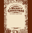 merry christmas greeting card with copy space vector image