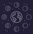 moon phases thin line icons vector image vector image