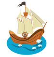 sailing ship isolated vector image