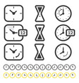 set time and clock icon isolated on white vector image