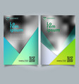 template paper green triangle design on blurred vector image