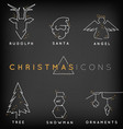 minimal line christmas with sparkles vector image