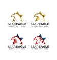 star and eagle logo icon collection set vector image vector image