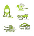 eco life think green icon set for ecology design vector image vector image