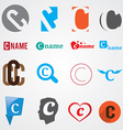 set of alphabet symbols of letter c vector image vector image