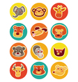 funny animal heads - set vector image