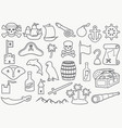 pirates thin line icons set vector image vector image