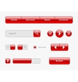 red web ui elements on gray vector image vector image