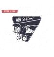 airshow emblem biplane label retro airplane vector image vector image