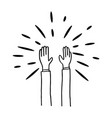 doodle sketch style applause on white vector image
