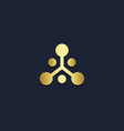 round connection science gold logo vector image