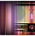 abstract blue music background with retro radio vector image