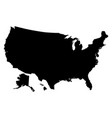 black silhouette map united states america vector image