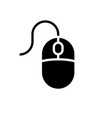 computer mouse black glyph icon on white vector image