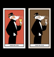 page or knave cups with top hat roses vector image