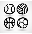 set of grunge sport balls icons vector image