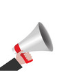 megaphone with hand white background vector image