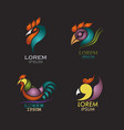 rooster logo design icon set vector image vector image