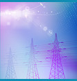 blue electric power transmission tower vector image vector image