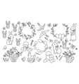 easter boho line set vector image