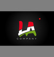 la l a alphabet letter logo combination icon vector image