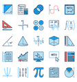 mathematics colored icons set math education vector image