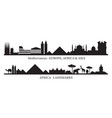 mediterranean and africa skyline landmarks vector image