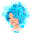 scorpio astrological sign as a beautiful girl vector image vector image