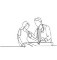 single continuous line drawing young male vector image vector image