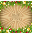 christmas vintage border with old sunburst vector image vector image