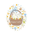 easter greeting card or banner with chicken vector image