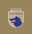 werewolves medieval sports team emblem abstract vector image