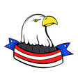 bald eagle with usa flag icon cartoon vector image vector image