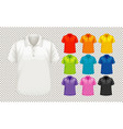 set different types shirt in different color vector image