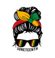 afro messy bun - junetennth vector image vector image