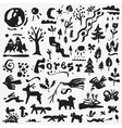 forest icons set vector image vector image
