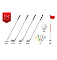 golf realistic set vector image vector image