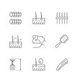 set line icons hair vector image