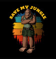 bigfoot protector of the forest retro vector image vector image