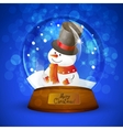 christmas snow globe with snowman vector image
