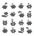 piggy bank icons on white background vector image