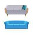 set of comfortable sofa modern furniture vector image
