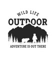 journey into wild badge t-shirt design vector image