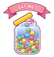 eat me jar with cute star shapes candies vector image